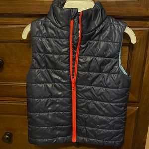 H&M/Boys Puffer Vest/Navy Blue/Red Zipper/Like New